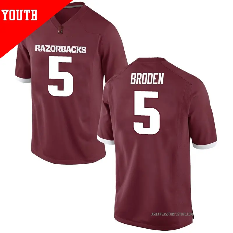 Youth #5 Tyrone Broden Arkansas Razorbacks Replica Red Football College Jersey Youth #5 Tyrone Broden Arkansas Razorbacks Replica Red Football College Jersey