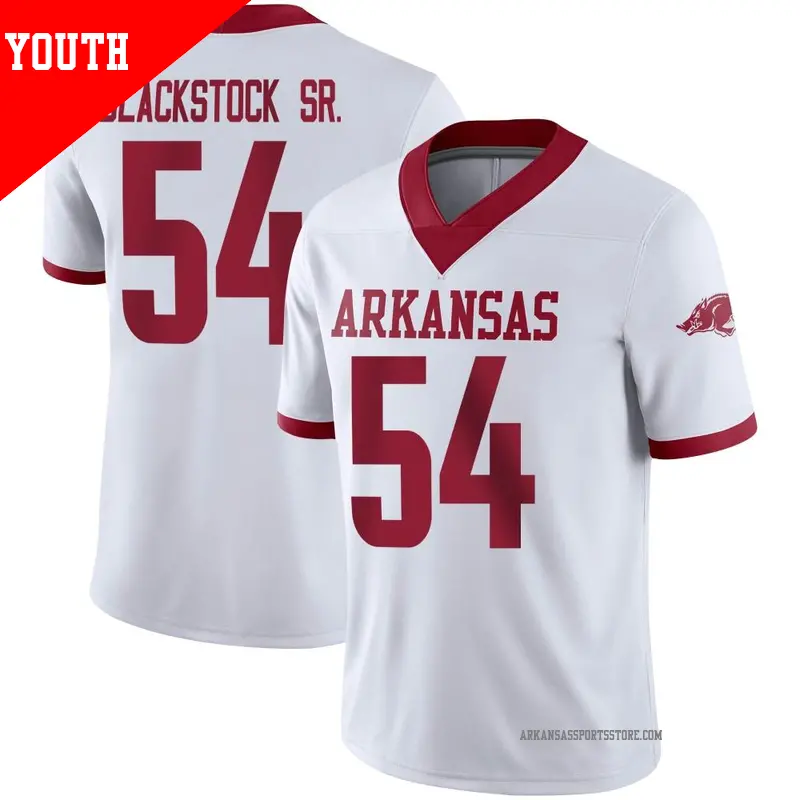 Youth #54 Keyshawn Blackstock Arkansas Razorbacks Game White Alternate Football Jersey Youth #54 Keyshawn Blackstock Arkansas Razorbacks Game White Alternate Football Jersey