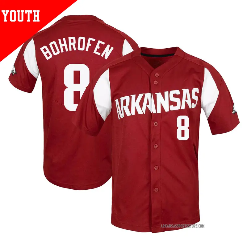 Youth #8 Jace Bohrofen Arkansas Razorbacks Replica Cardinal Vapor Untouchable Full-Button Baseball Jersey Youth #8 Jace Bohrofen Arkansas Razorbacks Replica Cardinal Vapor Untouchable Full-Button Baseball Jersey