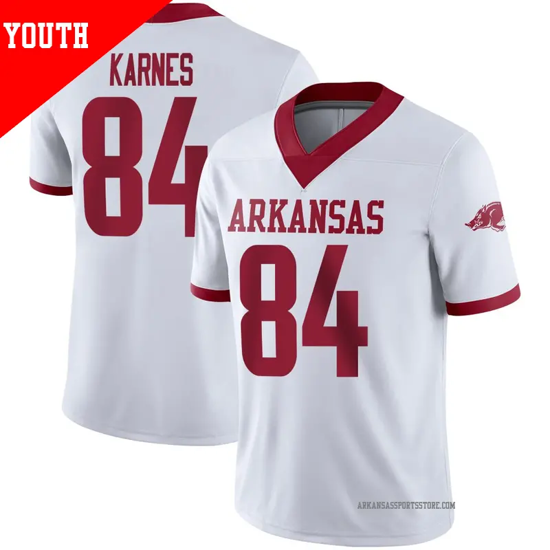 Youth #84 Grant Karnes Arkansas Razorbacks Game White Alternate Football Jersey Youth #84 Grant Karnes Arkansas Razorbacks Game White Alternate Football Jersey