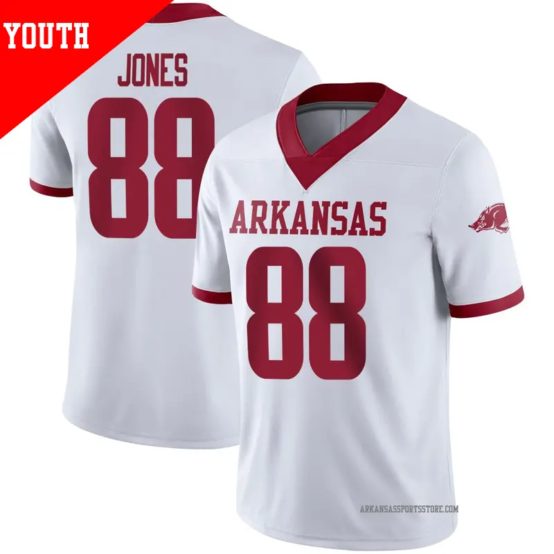 Youth ＃88 Rohan Jones Arkansas Razorbacks Game White Alternate Football Jersey