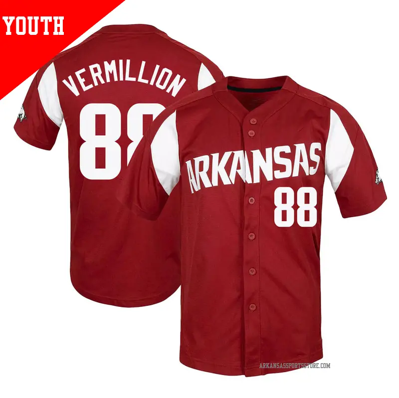 Youth #88 Zebulon Vermillion Arkansas Razorbacks Replica Cardinal Vapor Untouchable Full-Button Baseball Jersey Youth #88 Zebulon Vermillion Arkansas Razorbacks Replica Cardinal Vapor Untouchable Full-Button Baseball Jersey