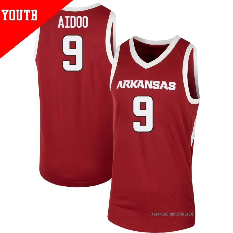 Youth #9 Jonas Aidoo Arkansas Razorbacks Replica Cardinal Basketball Jersey Youth #9 Jonas Aidoo Arkansas Razorbacks Replica Cardinal Basketball Jersey