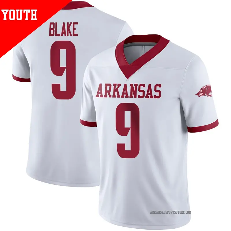 Youth ＃9 O'Mega Blake Arkansas Razorbacks Game White Alternate Football Jersey