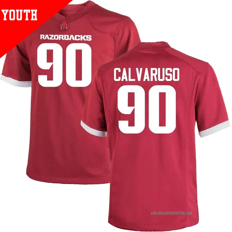 Youth #90 Vito Calvaruso Arkansas Razorbacks Game Cardinal Football College Jersey Youth #90 Vito Calvaruso Arkansas Razorbacks Game Cardinal Football College Jersey